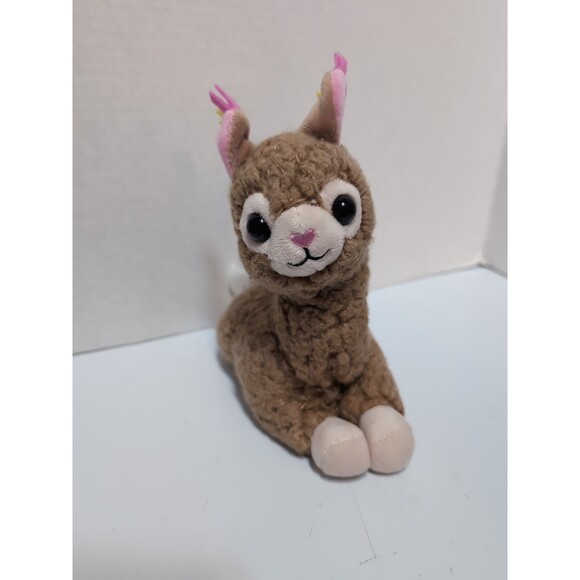 Frankford Candy 8" Baby Llama Alpaca Colorful Ears Shaggy Stuffed Animal Plush - Picture 4 of 4